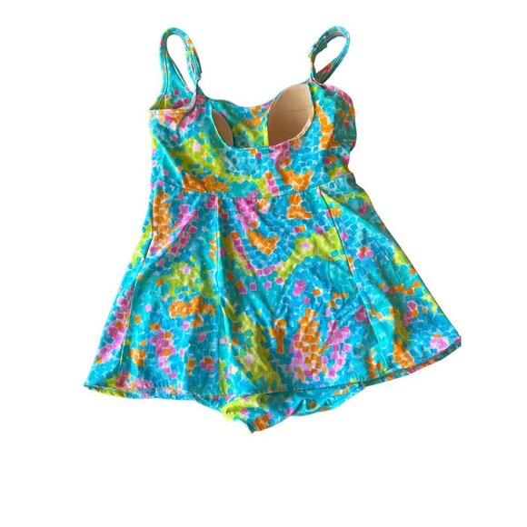 SeaWaves Vintage 1970s One Piece Skirted Swimsuit Adjustable Straps Size 11 - Picture 4 of 8